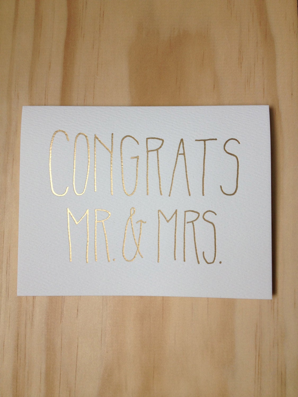 Congrats Gold/Silver/Copper Foil Wedding Card