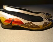 Vintage 80's African Sunset Flats Size 5.5-6