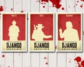 Django Unchained Minimalist Posters Trilogy - Inspired by the Quentin Tarantino Film - 11x17