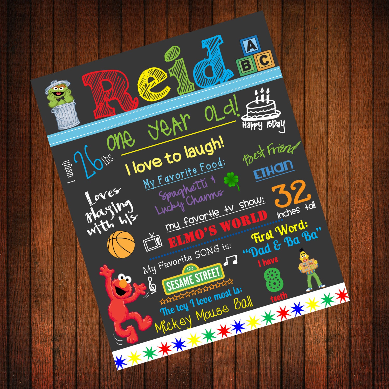 Custom Birthday Poster: Sesame Street Theme Il_170x135