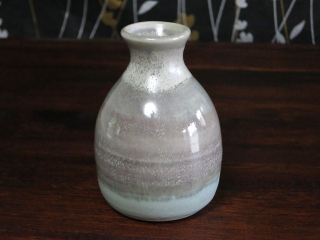 Wee Tiny Grey White Bud Vase
