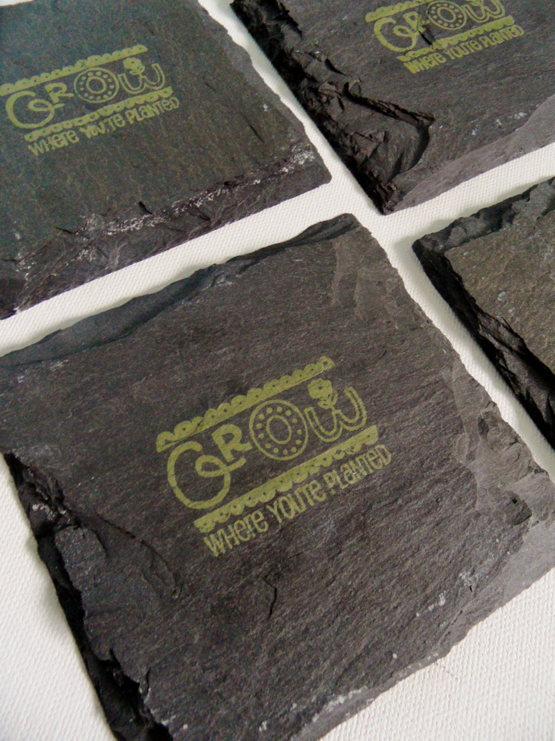Grow Where You're Planted Slate Coasters (Set of 4) Friend, Girlfriend, Mom, Sister, Gardener