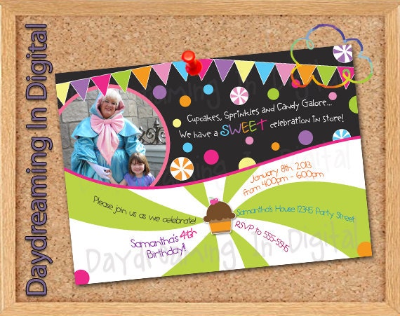 Digital File - 5x7 Sweet Candy Birthday invite - Custom Personalized