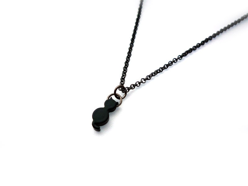 Non Bling Bling - Black Cat Necklace