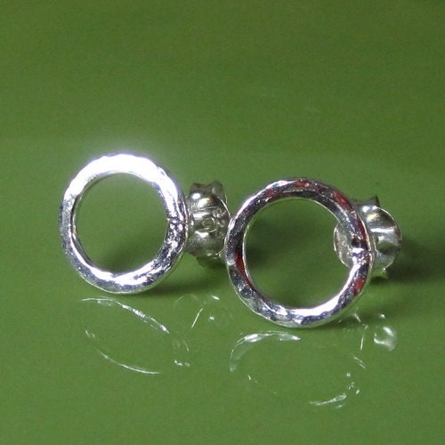 Sterling Silver Jewelry Earrings Hammered Earring Textured Earrings Hoop Earrings Post Earrings Stud Earrings Modern Earrings E019