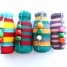 Crocheted rattle Music instrument Babies Shower gift Striped funny toy Crochet teether