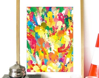 Spring pattern paintbrush texture and colors impressionist art Poster Spring Collection Print color pattern Spring colors bright Poster art