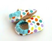 polka dot shoes baby shoes soft sole shoes polka dot booties rainbow dot shoes baby girl shoes baby boy shoes coed shoes