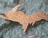 Handmade Copper Michigan Upper Peninsula Keychain