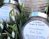 Detoxifying Bath Salts - 8 ounces - Dead Sea - Pink Himalayan - Epsom - Kosher Coarse Salts - Scented -  Moisturizing - Relaxing