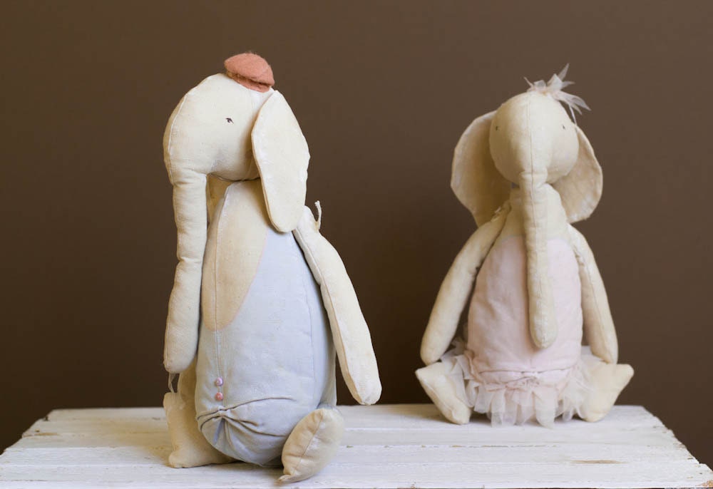 Cotton Stuffed Soft Animals - Elephant Toy - Soft Toy - Woodland nursery