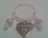 Mummy pale pink Wine Glass Charm