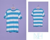 Vintage 1990s Striped Crewneck Tshirt with Unisex Fit