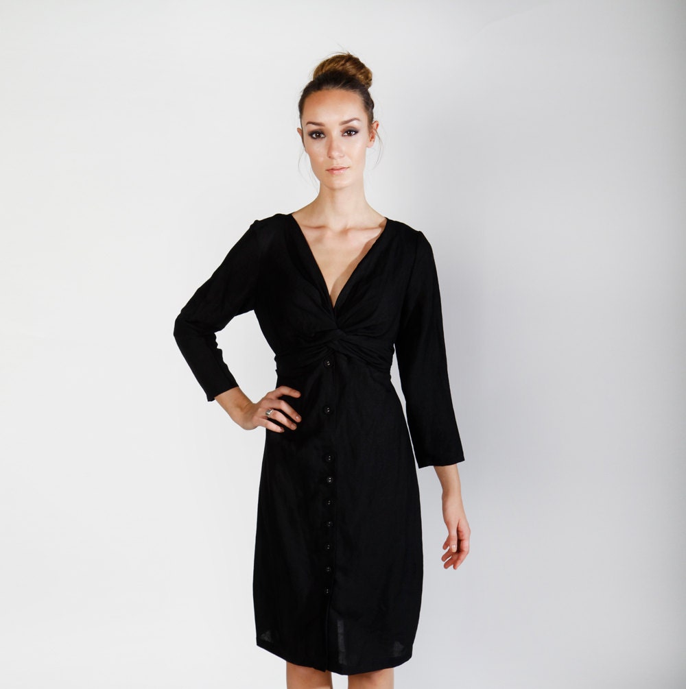 Black Dress, Spring Dress, Women   Wrap Dress