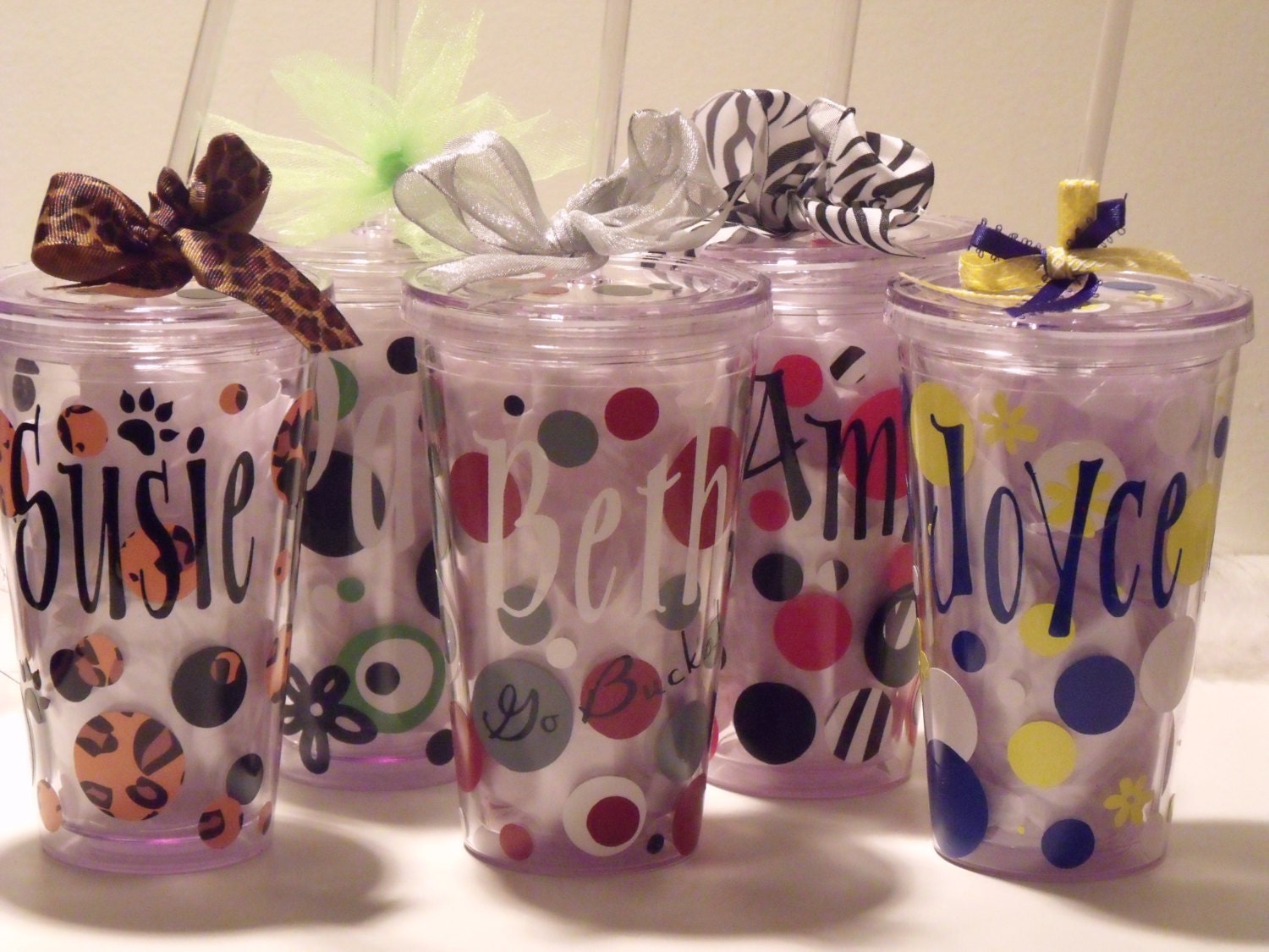 BPA Free Vinyl double wall insulated straw tumbler cup travel mug personalized Teams, Groups, Clubs, Bridal Shower, Wedding, Reunion