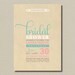 Printable Bridal Shower Invitation Party Pack - Vintage pink and aqua poster design