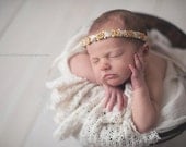 NEW Bohemian Rose Tieback, Newborn Flower Tieback, Newborn Photo Prop, Baby Rose Headband, Newborn Halo, Baby Girl Headband, Newborn, RTS