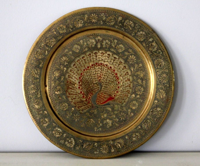 Brass Decorative Peacock Charger