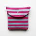 COIN PURSE // fuschia leather with mint stripes