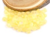 Natural Baltic Amber polished rounded beads - 55 pcs - unpolished Citrine - lemon