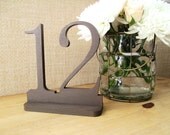 Brown Wedding Table Numbers, Wooden Table Numbers, Wedding Table Number