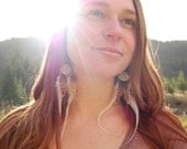 Fly Away Coral & Cream Feather Earrings