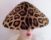 Vintage Hat 1940's Pristine Pre-Ban Leopard Fur Dior New Look Style Museum Quality haute Couture bespoke high fashion unconventional bride
