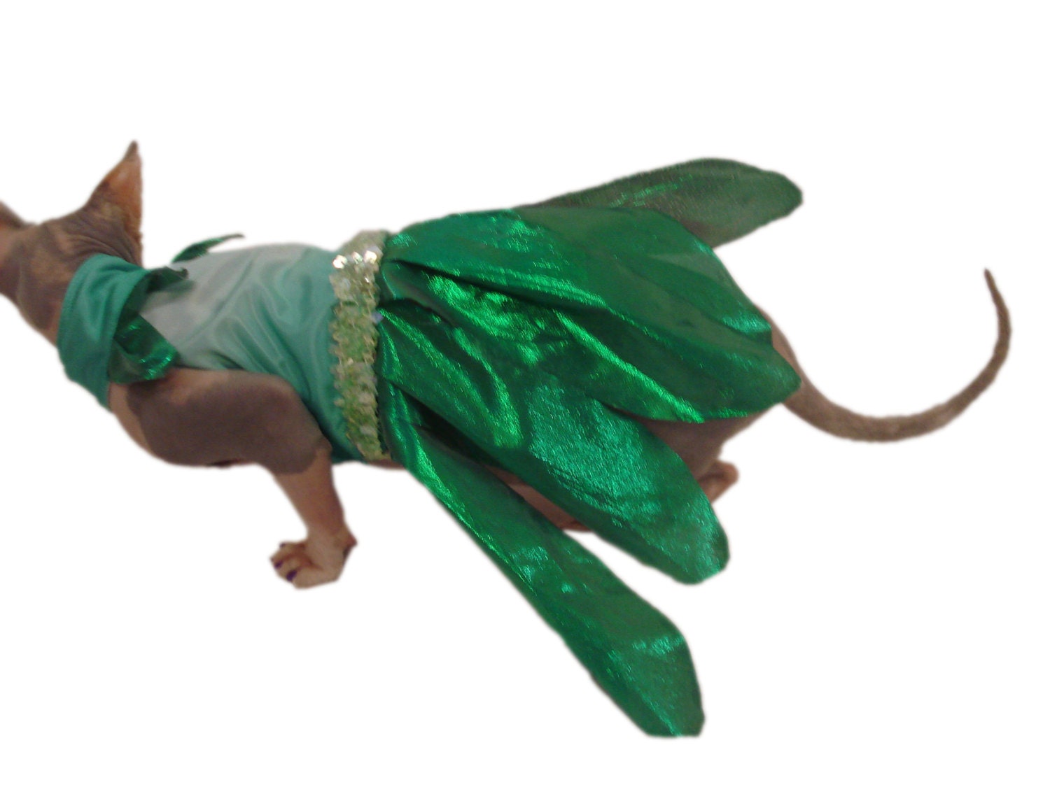 Cat Costume Tinker Bell Green Garden Fairy