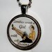Zombie Pinup Necklace. Zombies Want A Girl With Brains. Zombie Jewelry. 18 Inch Ball Chain.