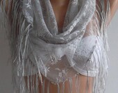 gray lace scarf shawl Mothers Day gift