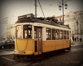 Trolley Car. Lisbon, Portugal. Wall Decor. Fine Art. Travel Photography. 8"x10" Yellow. Vintage. Lisboa. Portuguesa. Mustard.