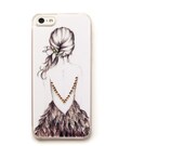 Artistic iPhone 5 Case, black and white iPhone 5 Cover OOAK