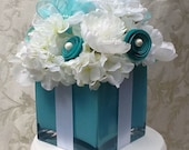 Custom Tiffany Style Silk Floral Centerpiece for Wedding Bridal Shower Sweet 16