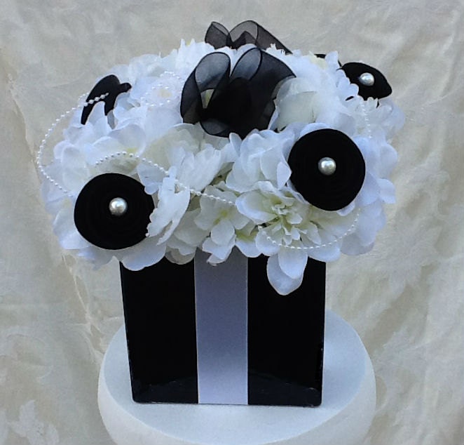 Custom Silk Floral Gift Box Centerpiece for Wedding Bridal Shower Sweet Sixteen