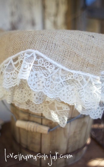 Burlap and Lace placemats (set of four) - Rustic Wedding Decor - Home Decor - Shower