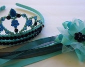 Aladdin Princess Jasmine Inspired Tiara and Wand Set for dress up, playtime, birthday, party favors, bachelorette party, beauty pageant