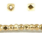 22kt Gold-plated, 4mm Beads, Faceted Nugget, Gold Beads  Item 435494