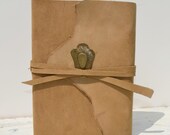 Leather Bound Handmade Buckskin Journal Professional Travel Diary Art Deco Silkscreen Art Notebook (214)