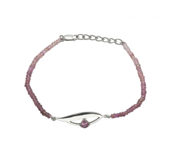 Evil Eye Bead Bracelet- Pink Tourmaline Evil Eye Beaded Bracelet