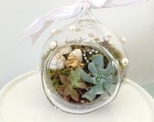 Proposal Bridal Shower Green Wedding Gift FavorMiniature Hand Blown Glass Succulent Terrarium