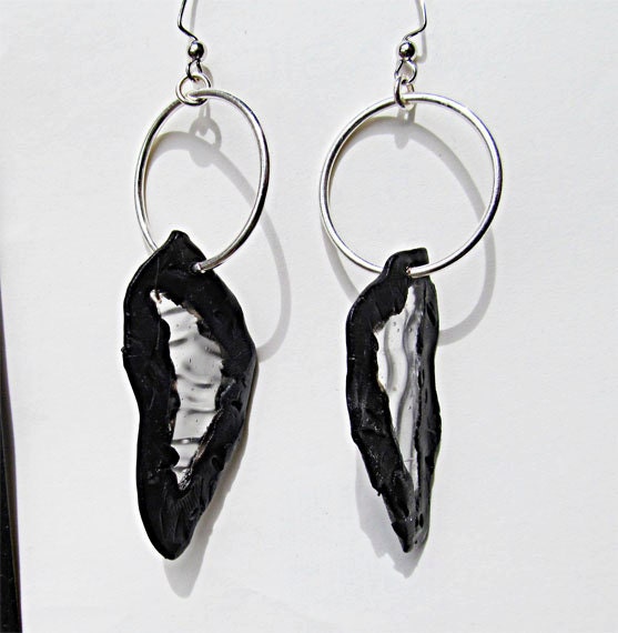 Dangle Hoope Cut Glass Earrings
