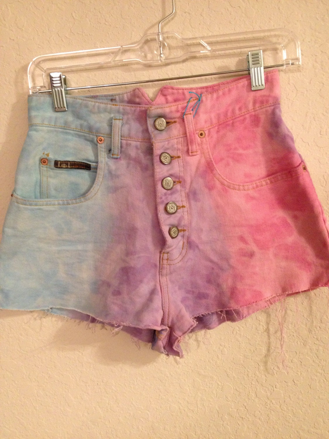 Tri-color Dyed High Waisted Shorts