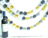 Paper Flower Garland Yellow and Gray Garland Party Decorations 19 feet