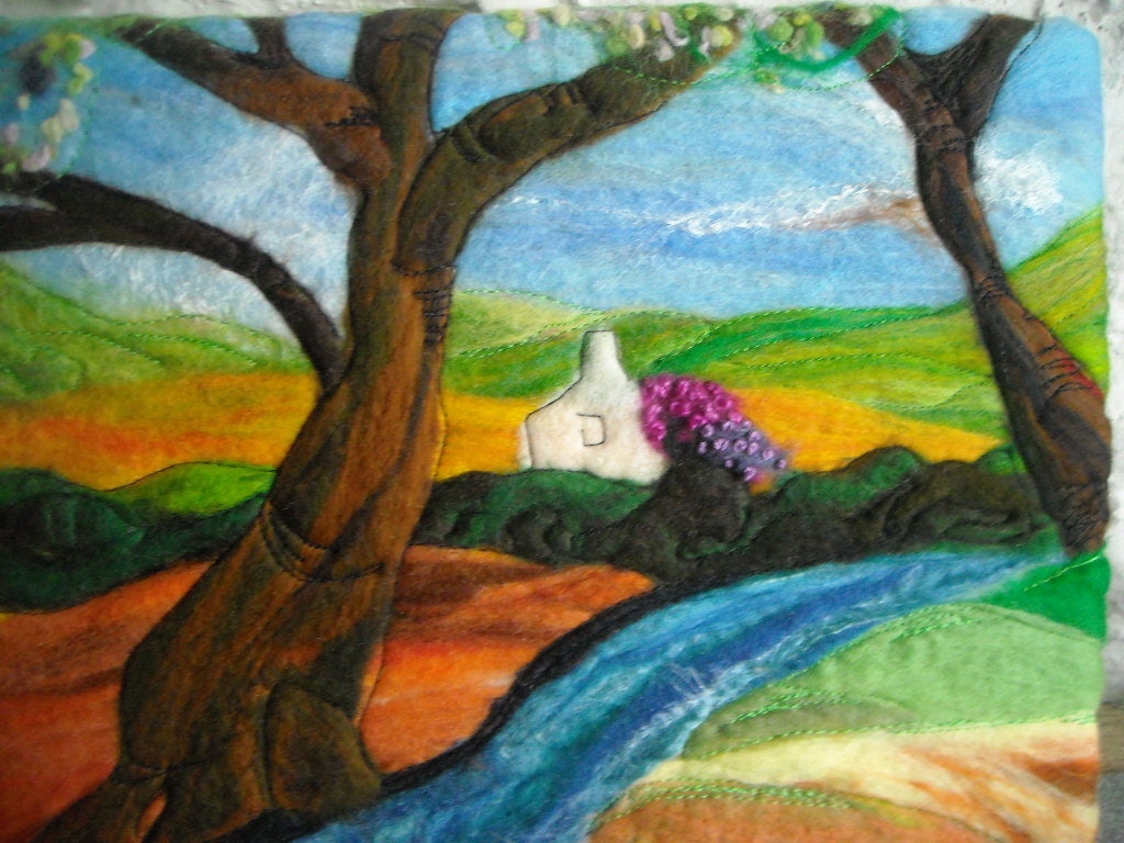 textile landscape, felted art