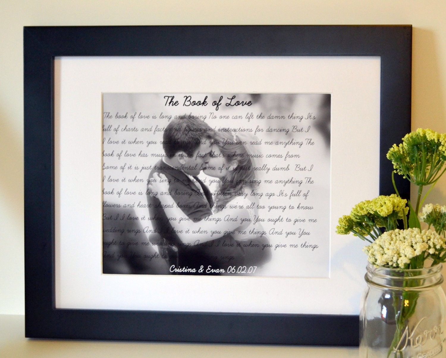 Personalized first dance song lyrics with photo 11 x 14 print- Wedding sign- Anniversary gift- Engagement gift - Wedding gift