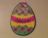 Happy Easter Wooden Easter Egg Wall Decoration