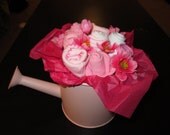 Pink Watering Can Baby Clothes Bouquet
