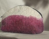 Nuno felted small cosmetic purse with zip