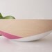Wooden Bowl 12", Purple and White Crossed, Entertaining, Fruit Bowl, Spring Decor