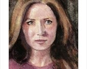 Watercolor Art Print-  5x7 Woman Portrait- Print from Original Painting on Paper